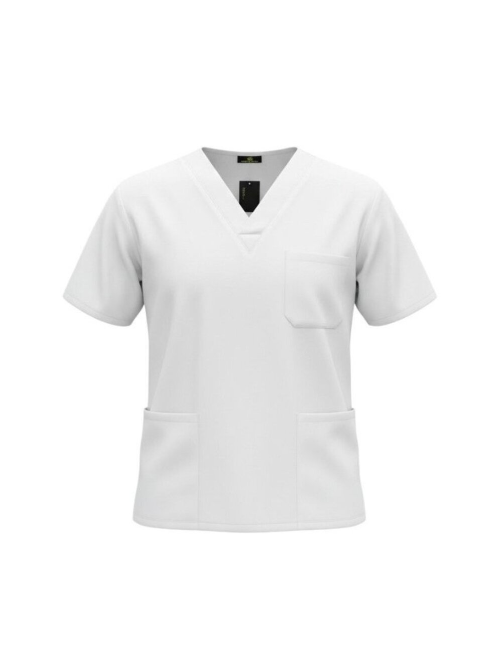 Natural Uniforms Unisex White V-Neck Scrub Top Pockets 3X NWT